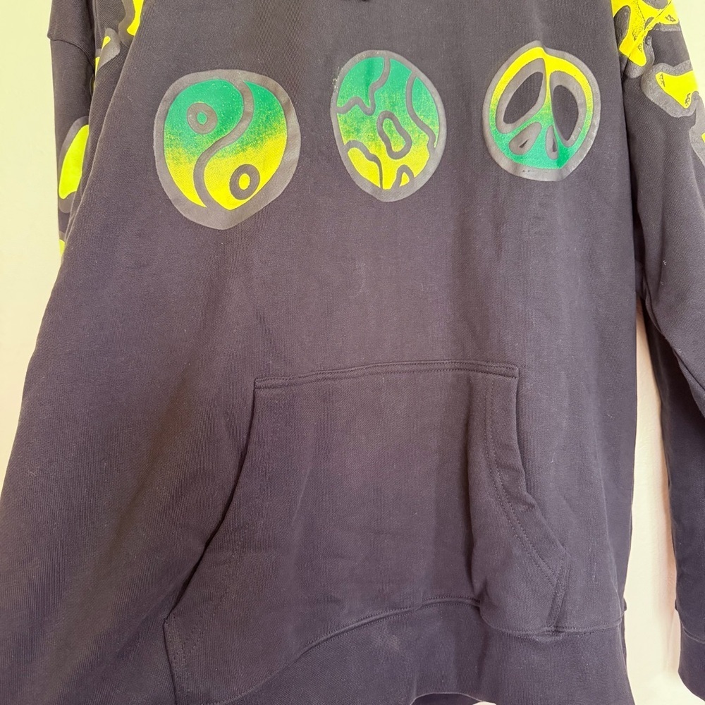 Market Black Hoodie with Yellow and Blue Graphics - Picture 5 of 9